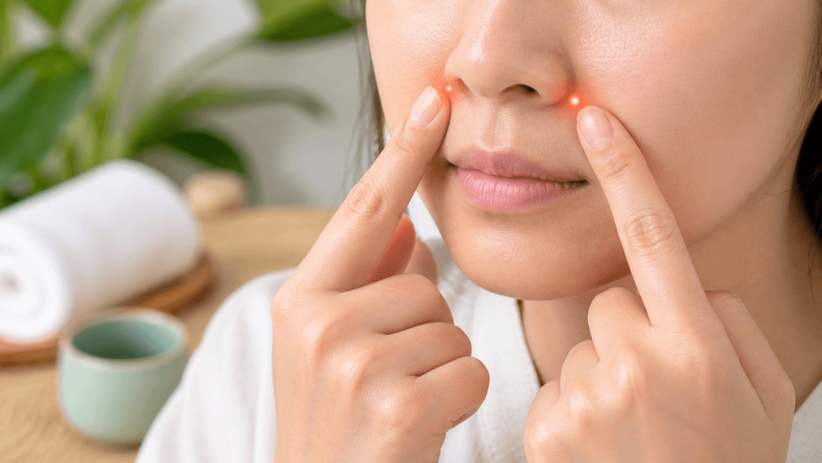 Bấm huyệt hỗ trợ thông mũi khi nghẹt mũi nhẹ
