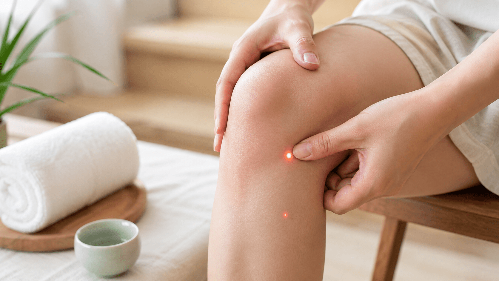 Bấm huyệt giảm mỏi đầu gối khi lên xuống cầu thang, đi bộ nhiều